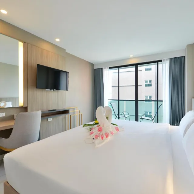 غرفة ديلوكس بسرير مزدوج بشرفة، Grace Patong Hotel 3/10