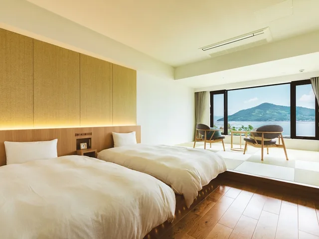 غرفة يابانية غربية ديلوكس بسريرين منفصلين، Etajimasou Hotel & SPA Hiroshima 1/8