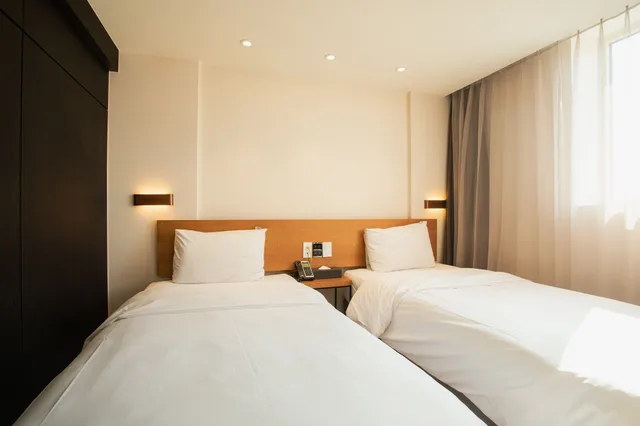 غرفة قياسية بسريرين منفصلين بإطلالة على المدينة، Winners Hotel 1/3