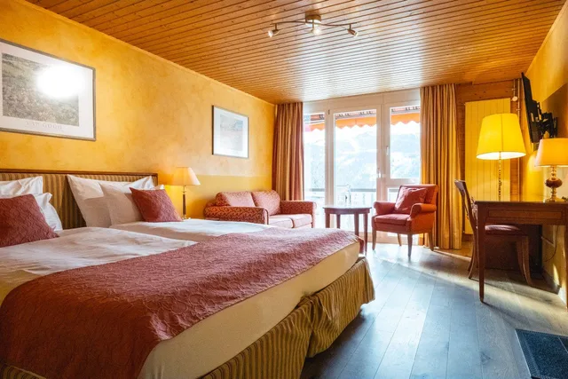غرفة عائلية بإطلالة، Silberhorn Hotel 2/3