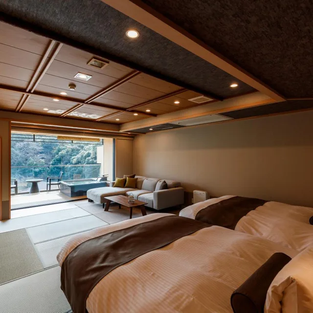 Room, Twin Beds, External Bathroom, TACHIBANA SHIKITEI 3/7