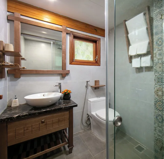 غرفة ديلوكس بسريرين منفصلين، Mai Chau Hideaway Lake Resort 3/3