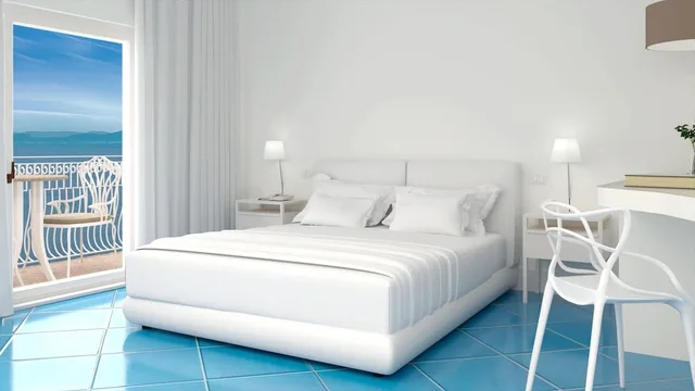 غرفة رومانسية بسرير كينج بإطلالة على البحر بشرفة، Hotel Belair 2/3