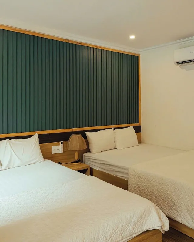 غرفة عائلية بسريرين كوين بإطلالة على المسبح، Catba Oasis Bungalows - Hostel 1/7