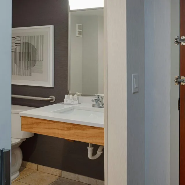 جناح بسرير كينج بغرفة نوم واحدة مع أريكة بحوض استحمام لذوي الإعاقة، Courtyard By Marriott Springfield Downtown 7/8