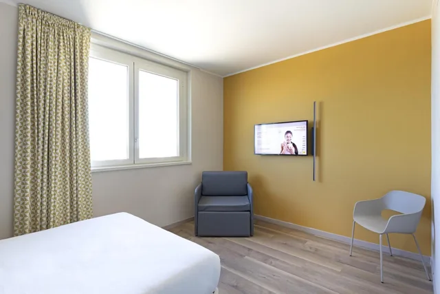 غرفة بسرير كوين، B&B Hotel Roma Fiumicino Aeroporto Fiera 1 8/10