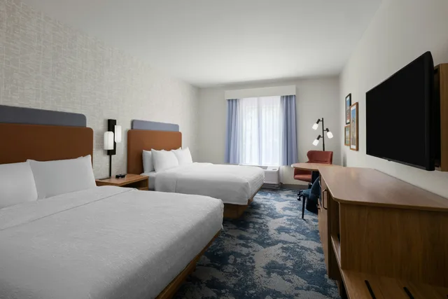 غرفة بسريرين كوين، Hampton Inn & Suites Southern Pines-Pinehurst 1/2