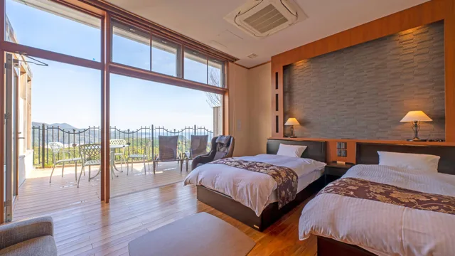 جناح بسريرين منفصلين بإطلالة على الجبل والبحر، HOTEL BELLEVEDERE 1/1