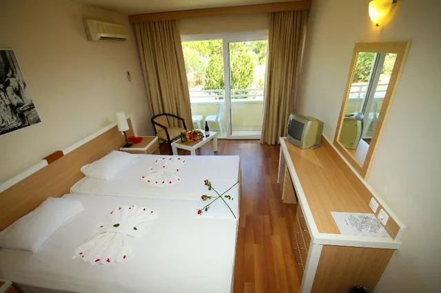 Room, 2 Double Beds, Land View، Tuntas Beach Hotel Altinkum 1/2