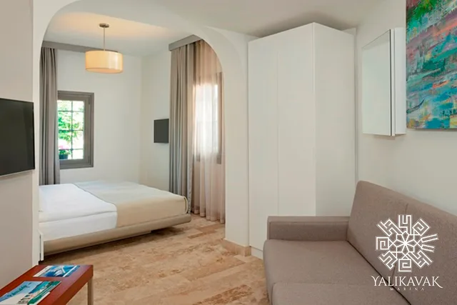 غرفة ديلوكس بسرير مزدوج بإطلالة على الحديقة، Yalikavak Marina Garden Hotel 3/4