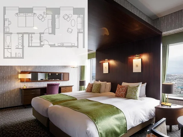 Royal, Suite, Twin Beds, Night View، Hotel Nikko Oita Oasis Tower 1/1