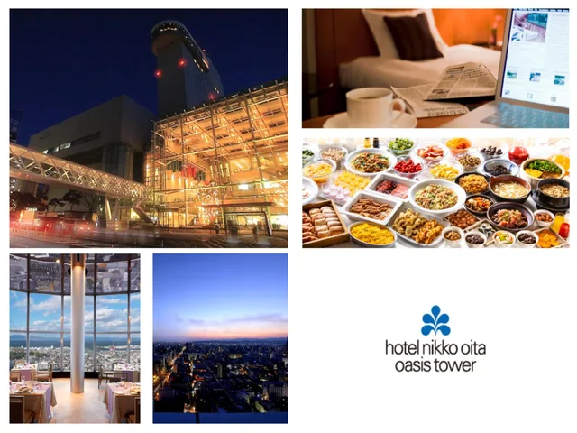 غرفة ديلوكس بسريرين منفصلين بإطلالة، Hotel Nikko Oita Oasis Tower 1/1