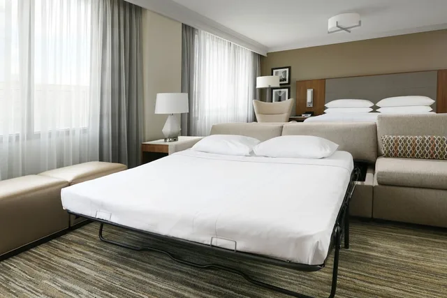 جناح تنفيذي بسرير كينج بغرفة نوم واحدة مع أريكة، Houston Marriott Medical Center/Museum District 1/3