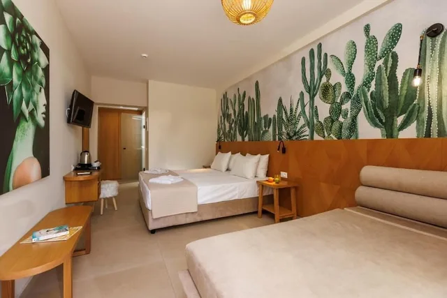 غرفة سوبيريور بسرير مزدوج بإطلالة على الحديقة مع أريكة، Malia Bay Beach Hotel And Bungalows 10/10