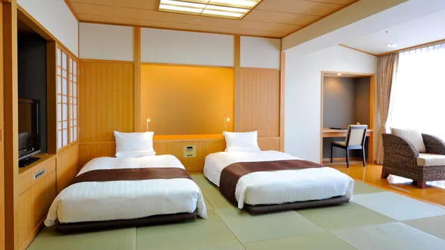 غرفة يابانية غربية بسريرين منفصلين للمدخنين، Hotel Metropolitan Morioka New Wing 1/1