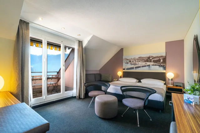 غرفة سوبيريور بسريرين منفصلين بإطلالة على البحيرة بشرفة مع أريكة، Seehotel Kastanienbaum 9/10