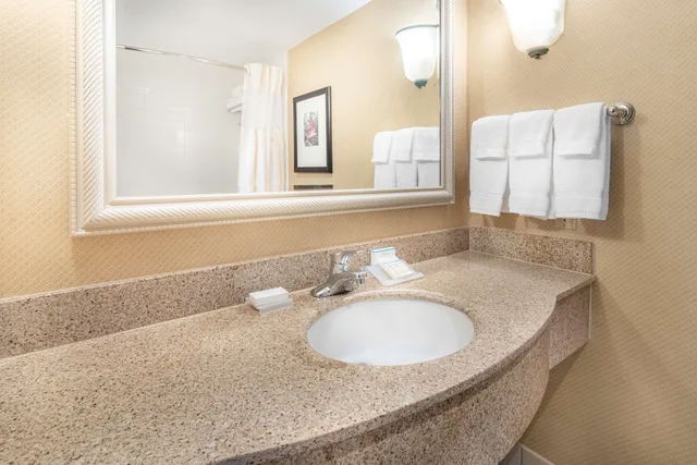 جناح بسرير كينج بغرفة نوم واحدة مع أريكة بحوض جاكوزي، Hilton Garden Inn Houston The Woodlands 2/2