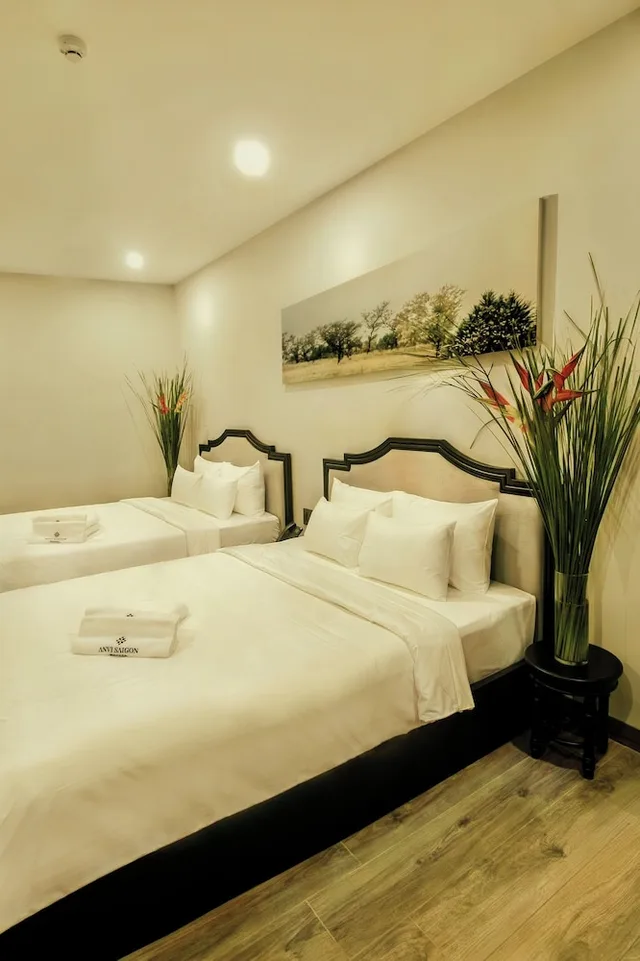 جناح عائلي بسريرين كوين بإطلالة على المدينة، Anvi Saigon Boutique Hotel 5/8