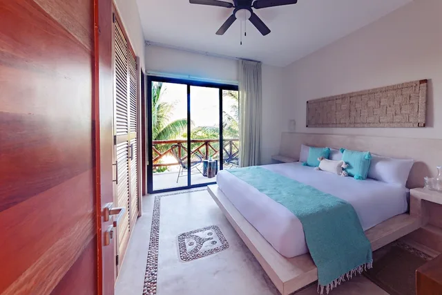 جناح بسرير كوين بغرفة نوم واحدة بمطبخ، Casa Astral Holbox Boutique and Apartments 3/10