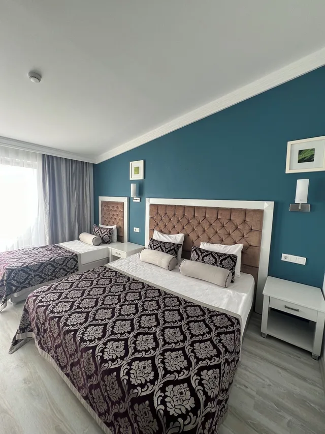 غرفة قياسية بسرير مزدوج وسرير فردي بإطلالة على البحر، SL La Perla Hotel Kemer 10/10