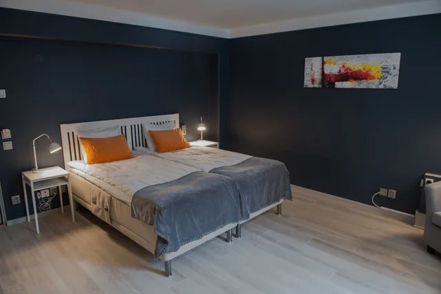 غرفة بسريرين منفصلين بإطلالة على الفناء لذوي الإعاقة، Hotel Stensson 7/10