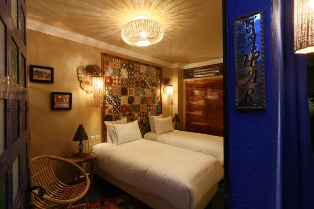 غرفة بسريرين منفصلين، Riad Andalla Spa 3/7