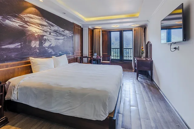 غرفة ديلوكس بسريرين منفصلين بإطلالة على الجبل، Delta Sapa Hotel 1/5