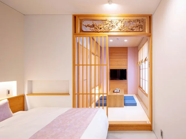 غرفة يابانية سوبيريور بسريرين منفصلين وفرشتي فوتون، Tanakaya Kyoto Karasuma 2/6