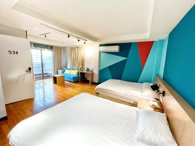 غرفة ديلوكس بسريرين مزدوجين بإطلالة، Wefun Inn 1/1