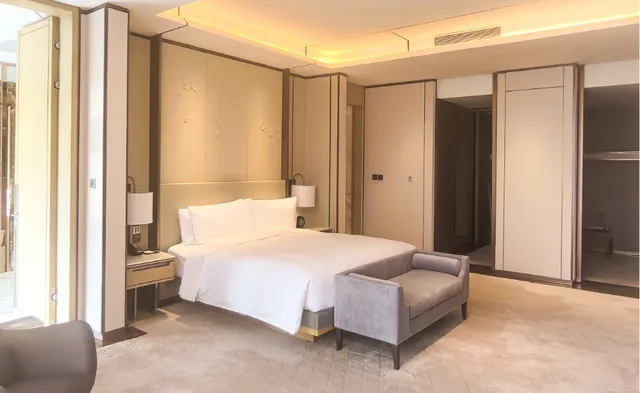 جناح رئاسي بسرير كينج بإطلالة على المدينة بغرفة نوم واحدة مع دخول صالة النادي، JW Marriott Hotel Taiyuan 1/4