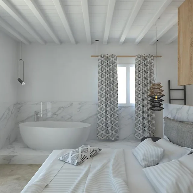 جناح جونيور بإطلالة على البحر بحوض استحمام، Apiro Mykonos 1/10