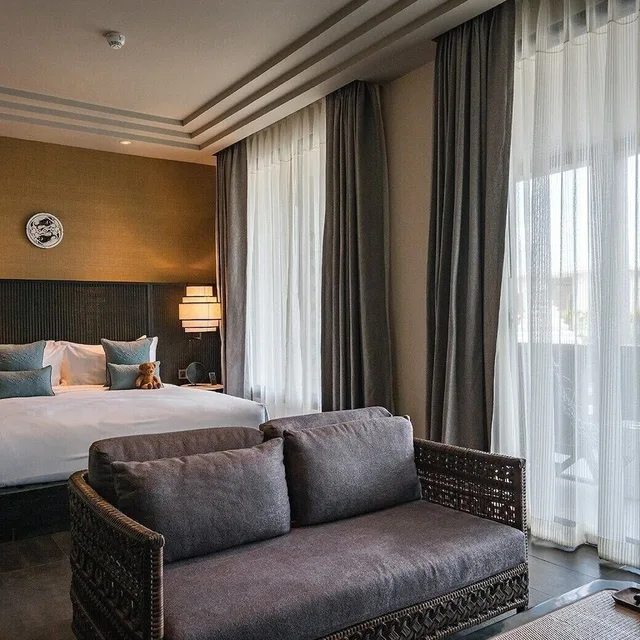 غرفة ديلوكس بسرير كينج بإطلالة على النهر، Thann Wellness Destination 4/7