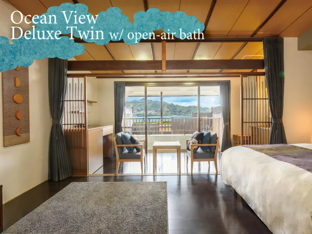 Deluxe, Twin Beds, Ocean View, Outdoor Bath، KATSUURA GYOEN 3/4