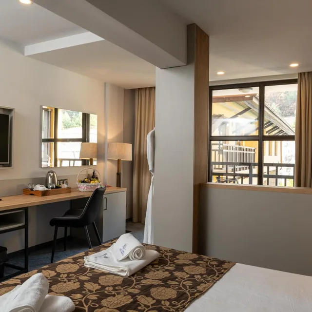 غرفة ديلوكس بسرير مزدوج أو سريرين منفصلين بشرفة بإطلالة، Velingrad Grand Hotel 4/10