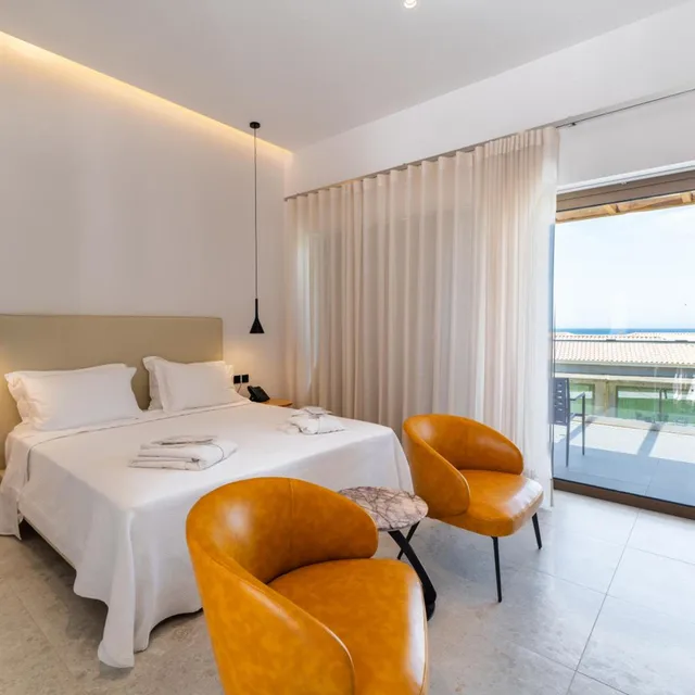 غرفة بسرير مزدوج بإطلالة على البحر، Grand Elis Hotel 2/10