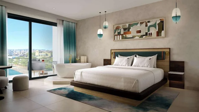 غرفة كلوب ديلوكس بسرير كينج بحوض جاكوزي، Hard Rock Hotel Malta 1/2