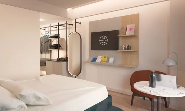 غرفة ديلوكس بسرير مزدوج، The Social Hub Barcelona Poblenou 3/3