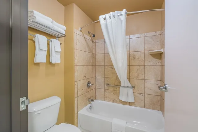 جناح بريميوم بسريرين كوين بغرفة نوم واحدة مع أريكة، Landmark Suites 5/6