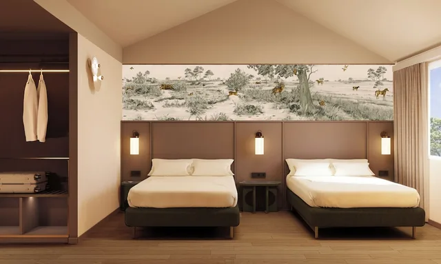 غرفة ديلوكس رباعية بسريرين كوين، Unaway Hotel Occhiobello 1/1