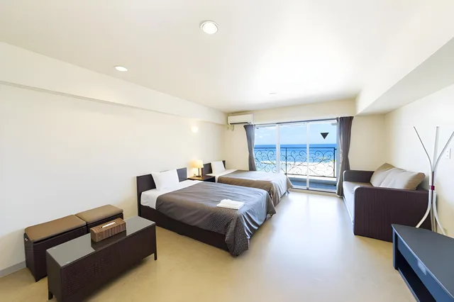 غرفة قياسية بسريرين منفصلين بإطلالة على البحر، Condominium Hotel Monpa 1/1
