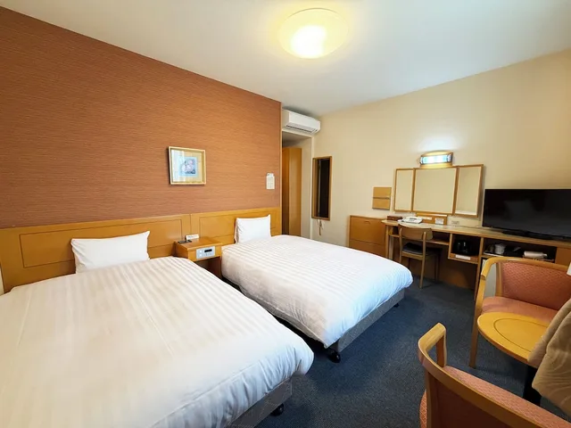 Room, Twin Beds, Hotel Route-Inn Wakamiya Inter 2/6