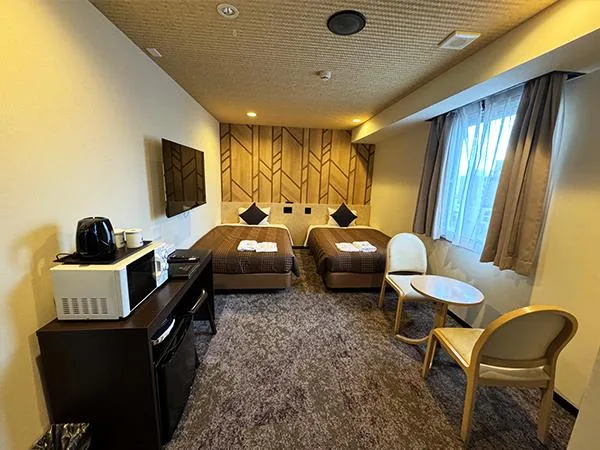 Room, Twin Beds, Night View, Smoking, Hotel Livemax BUDGET Kyoto Gojo 2/2