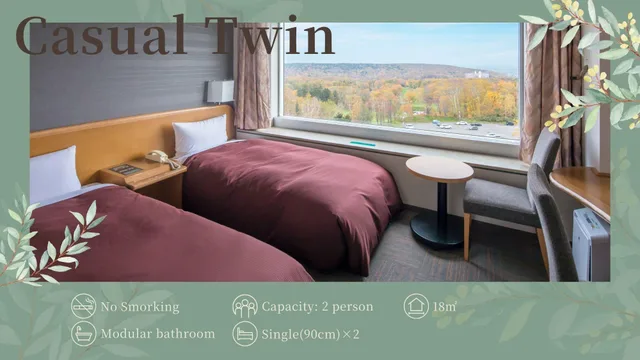 Casual, Twin Beds، Sapporo Kitahiroshima Classe Hotel 1/1