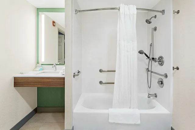 غرفة بسرير كينج بحوض استحمام لذوي الإعاقة، Hilton Garden Inn Allentown Bethlehem Airport 3/3