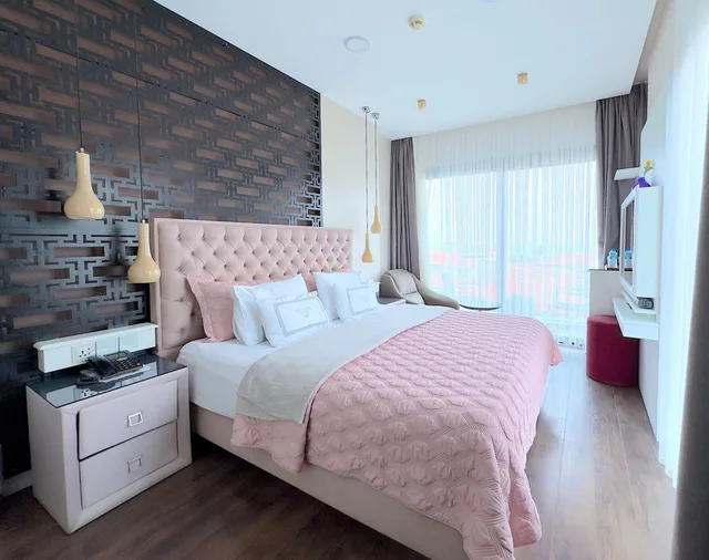 غرفة ديلوكس بسرير مزدوج بإطلالة على البحر بشرفة، Ferush Otel 2/3
