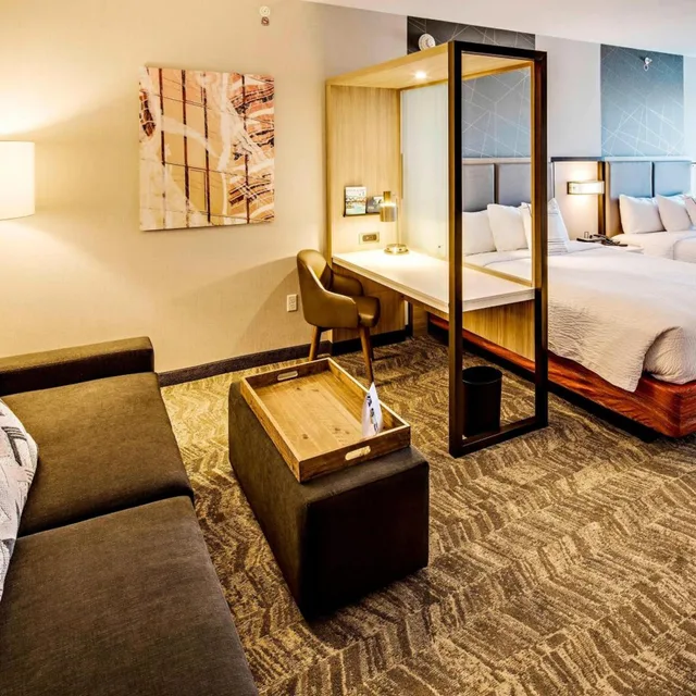 جناح بسريرين كوين مع سرير سحّاب إضافي مع أريكة لذوي الإعاقة، Springhill Suites Dayton Vandalia 2/4