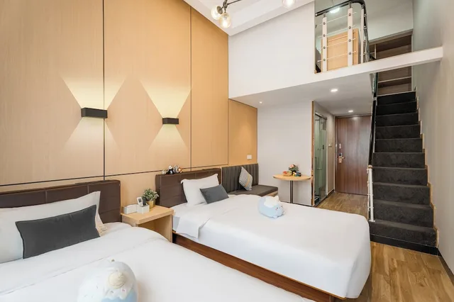 غرفة عائلية بسريرين منفصلين، Shanghai Meego Youth Hostel 4/6