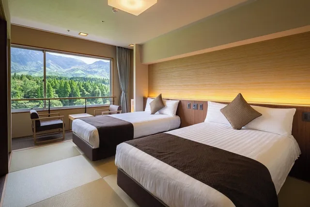 غرفة يابانية بسريرين منفصلين، Kamenoi Hotel Aso 1/2