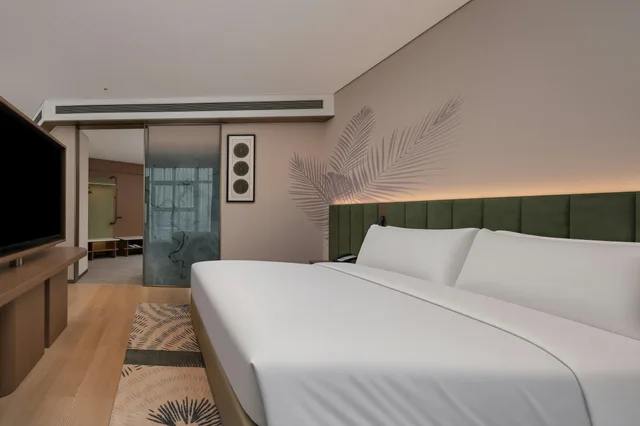 غرفة ديلوكس بسرير كينج مع أريكة، Hilton Garden Inn Jingzhou Shashi 1/4