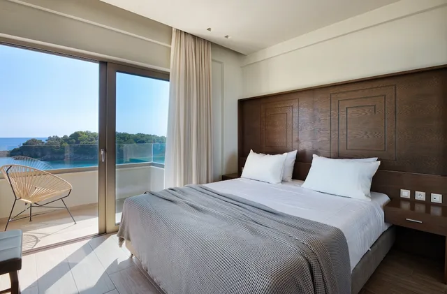 جناح ديلوكس بسرير كينج بإطلالة على البحر مع أريكة، Prima Vista Beachfront Boutique Hotel 1/4